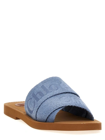 Shop Chloé 'woody' Sandals In Blue