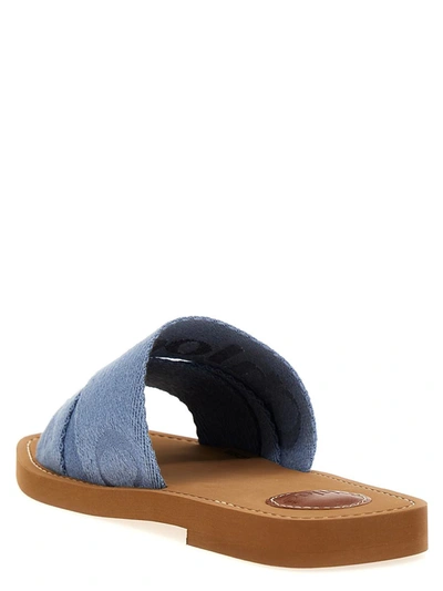 Shop Chloé 'woody' Sandals In Blue