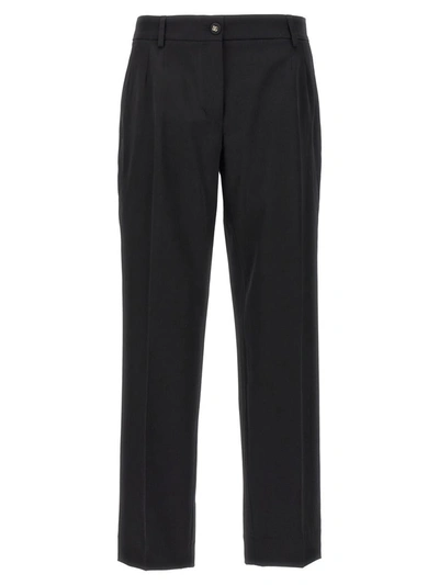 Dolce & Gabbana Trousers Wool Canvas Back Pockets In Black