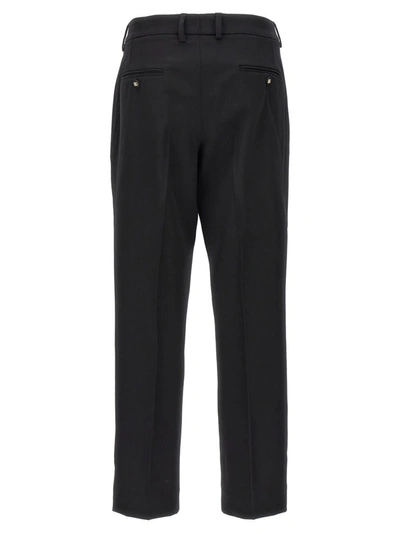 Shop Dolce & Gabbana Wool Canvas Trousers In Black