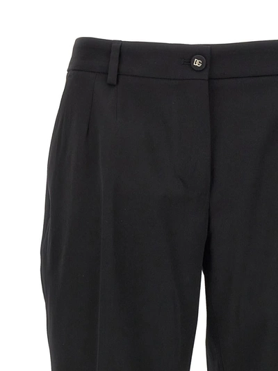 Dolce & Gabbana Trousers Wool Canvas Back Pockets In Black