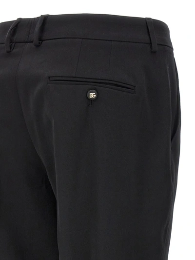 Dolce & Gabbana Trousers Wool Canvas Back Pockets In Black