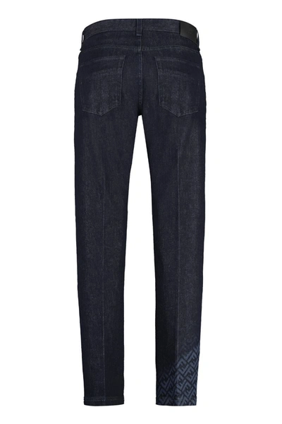 Shop Fendi Regular-fit Cotton Jeans In Denim