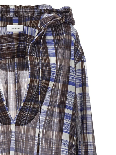 Shop Ferragamo Check Blouse In Multicolor