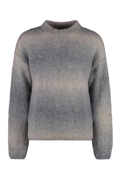 Shop Gant Wool-blend Crew-neck Sweater In Grey