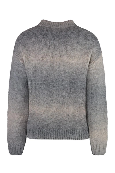 Shop Gant Wool-blend Crew-neck Sweater In Grey