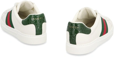 Shop Gucci Ace Leather Low-top Sneakers In White