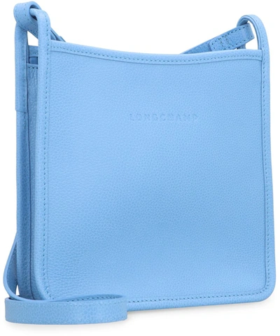 Shop Longchamp Le Foulonné S Leather Crossbody Bag In Turquoise