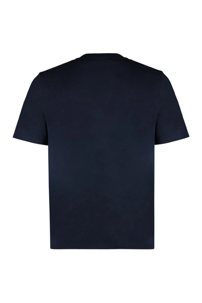 Shop Maison Kitsuné Printed Cotton T-shirt In Blue