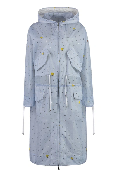 Shop Moncler X Peanuts - Erne Hooded Raincoat In Blue