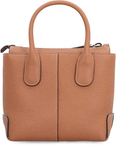 Shop Tod's Di Smooth Leather Tote Bag In Brown