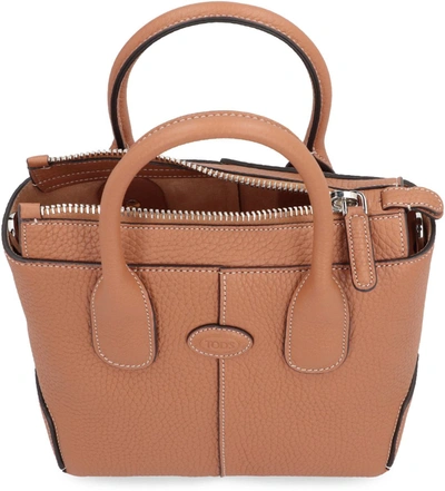 Shop Tod's Di Smooth Leather Tote Bag In Brown