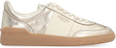 Shop Valentino Garavani - Upvillage Leather Low-top Sneakers In Gold
