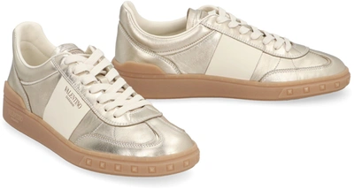 Shop Valentino Garavani - Upvillage Leather Low-top Sneakers In Gold