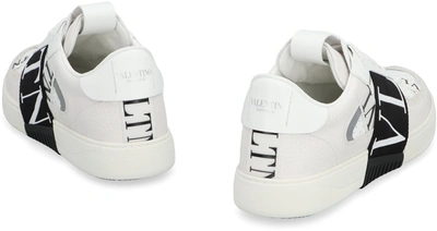 Shop Valentino Garavani - Vl7n Leather And Fabric Low-top Sneakers In White