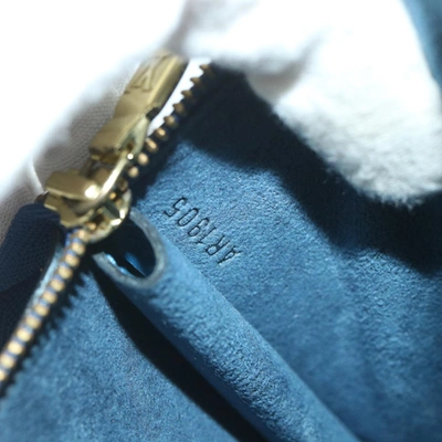 Pre-owned Louis Vuitton Pochette Accessoires Blue Leather Clutch Bag ()