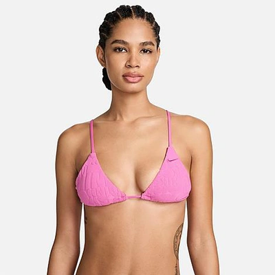 Shop Nike Women's Swim Retro Flow String Bikini Top In Playful Pink