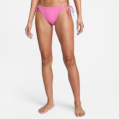 Shop Nike Women's Swim Retro Flow String Bikini Bottoms In Playful Pink