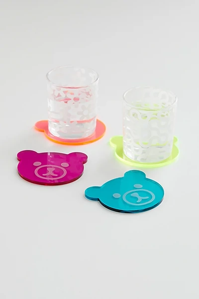 Shop Teddy Fresh Uo Exclusive Acrylic Coaster Set In Assorted At Urban Outfitters