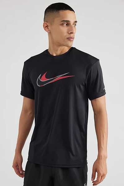 Shop Nike Stacked Swoosh Tee In Black, Men's At Urban Outfitters