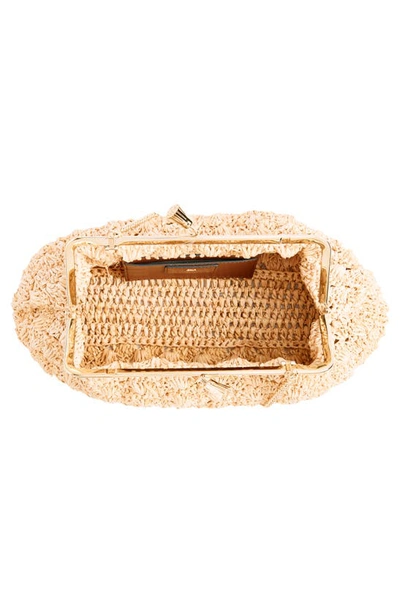 Shop Anya Hindmarch Large Maud Bow Crochet Raffia Clutch In Natural
