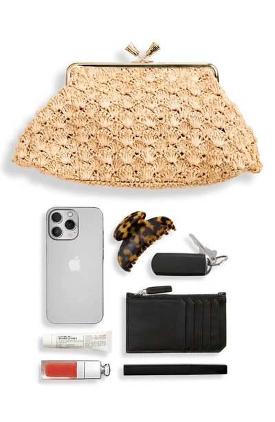 Shop Anya Hindmarch Large Maud Bow Crochet Raffia Clutch In Natural