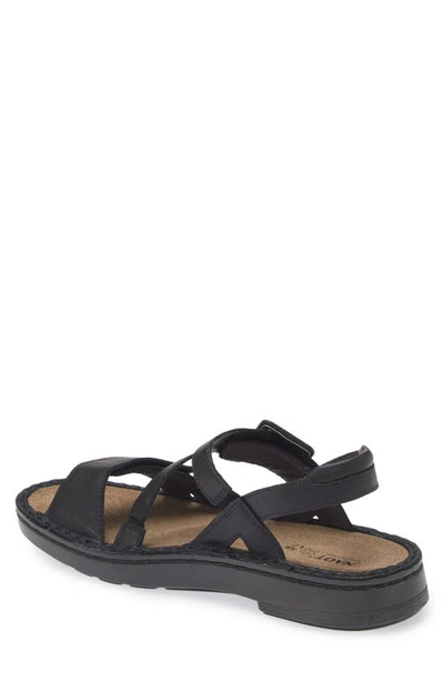 Naot Castelo Sandal In Soft Black Leather