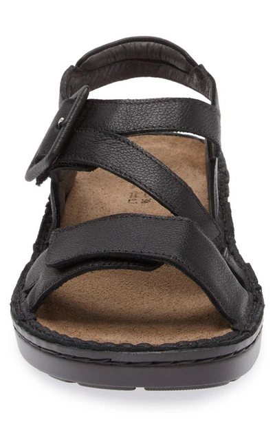 Naot Castelo Sandal In Soft Black Leather