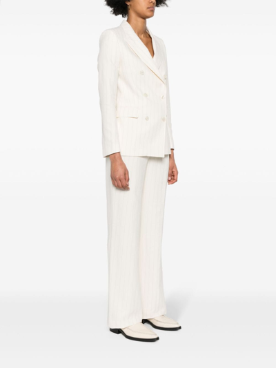 Shop Tagliatore Linen And Cotton Blend Jacket In White