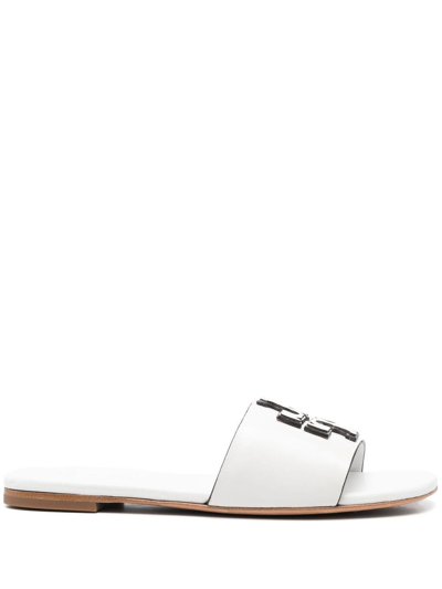 Shop Tory Burch Ines Leather Sandals In White