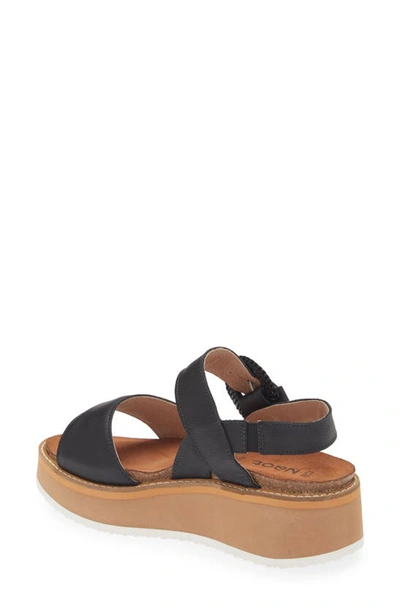 Shop Naot Crepe Platform Sandal In Soft Black Leather