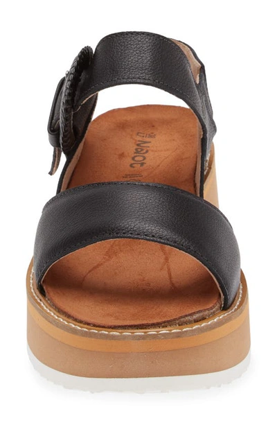 Naot Crepe Platform Sandal In Soft Black Leather
