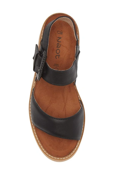 Naot Crepe Platform Sandal In Soft Black Leather