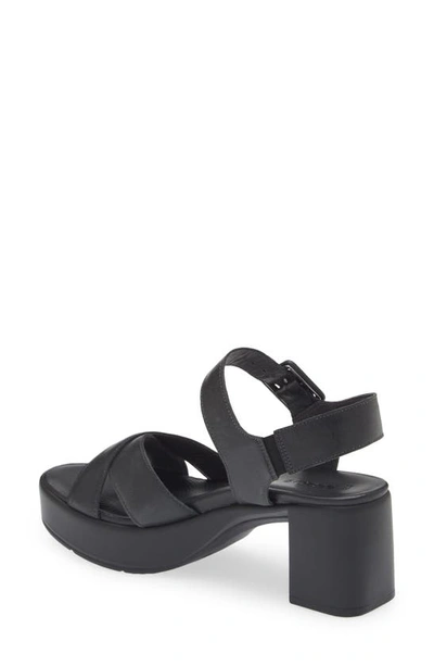 Naot Elite Platform Sandal In Shiny Black Leather
