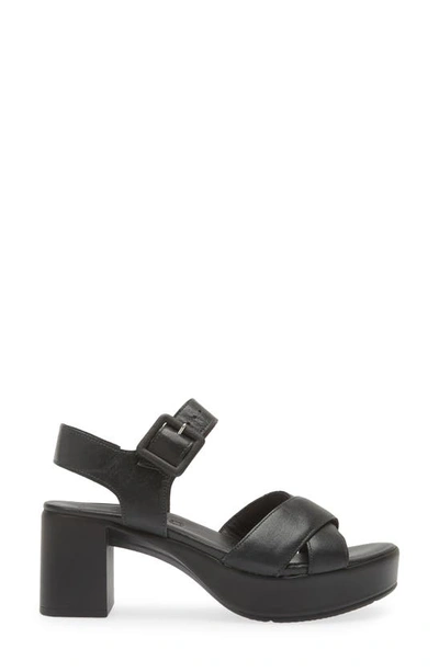Shop Naot Elite Platform Sandal In Shiny Black Leather