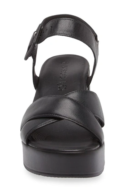 Naot Elite Platform Sandal In Shiny Black Leather