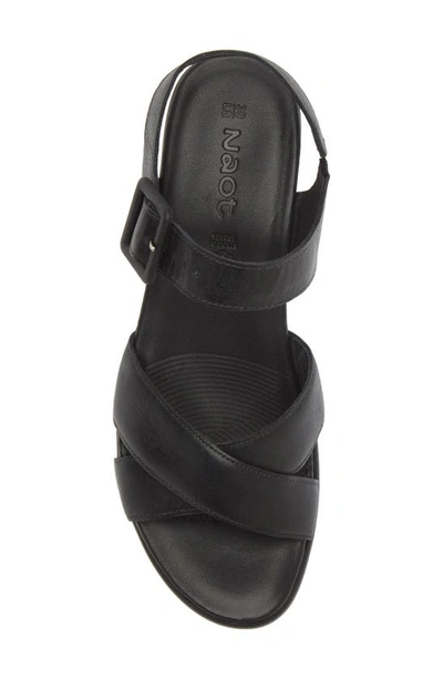 Shop Naot Elite Platform Sandal In Shiny Black Leather