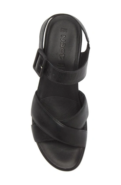 Naot Elite Platform Sandal In Shiny Black Leather