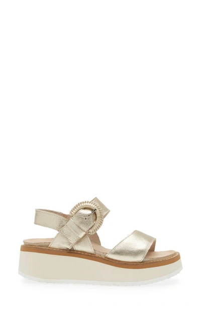 Naot Crepe Platform Sandal In Radiant Gold Leather