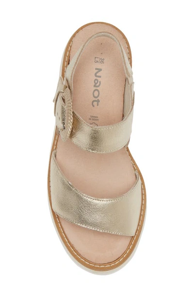 Naot Crepe Platform Sandal In Radiant Gold Leather