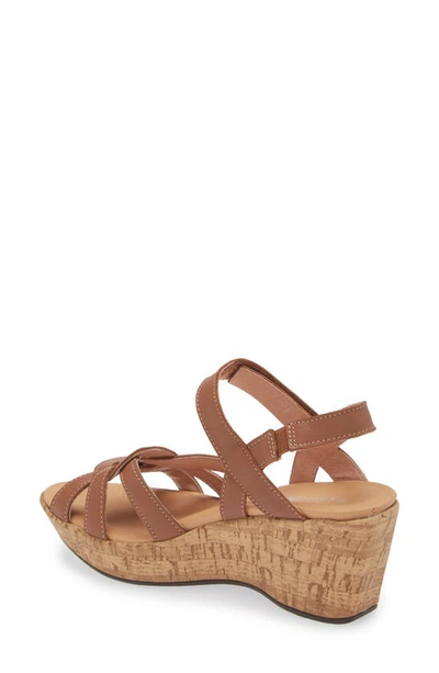 Naot Tropical Platform Wedge Sandal In Caramel Leather