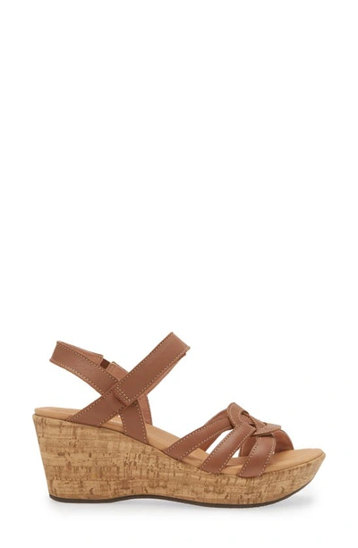 Naot Tropical Platform Wedge Sandal In Caramel Leather