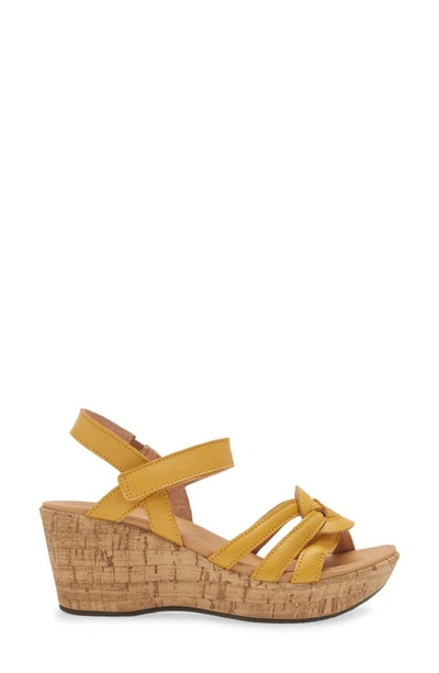 Naot Tropical Platform Wedge Sandal In Marigold Leather