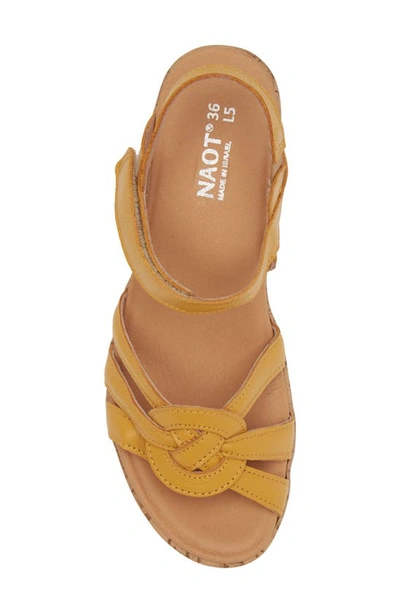 Naot Tropical Platform Wedge Sandal In Marigold Leather