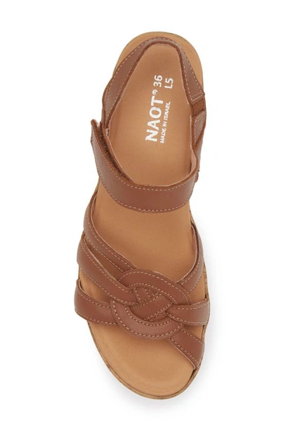 Naot Tropical Platform Wedge Sandal In Caramel Leather