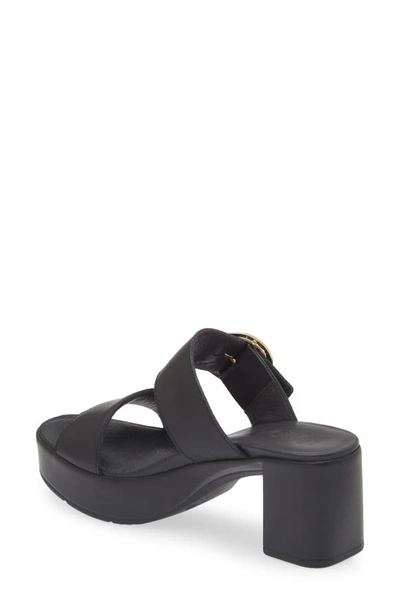 Naot Celeb Platform Slide Sandal In Jet Black Leather