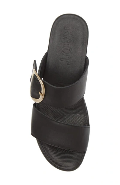 Naot Celeb Platform Slide Sandal In Jet Black Leather