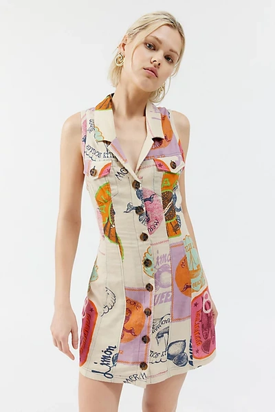 Shop Bdg Jasper Shift Mini Dress In Neutral, Women's At Urban Outfitters