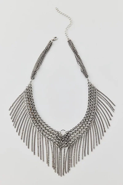 Shop Urban Outfitters Mesh Bib Necklace In Silver, Women's At