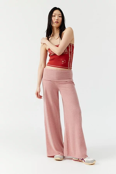 Shop Urban Renewal Remnants Foldover Lounge Puddle Pant In Rose At Urban Outfitters